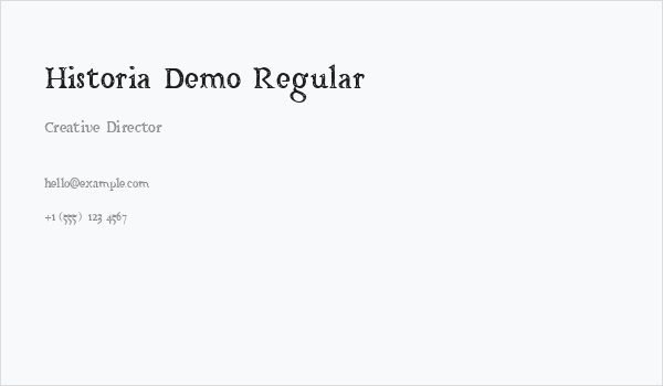 Historia Demo Regular Business Card