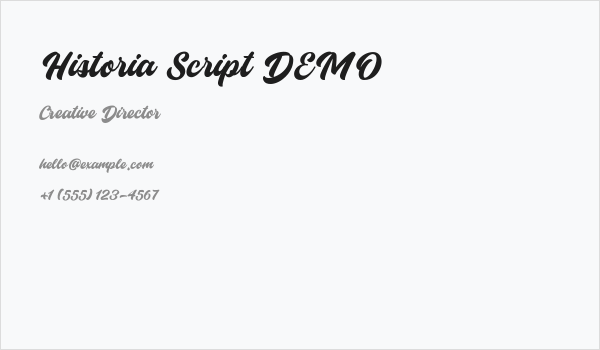 Historia Script DEMO Business Card