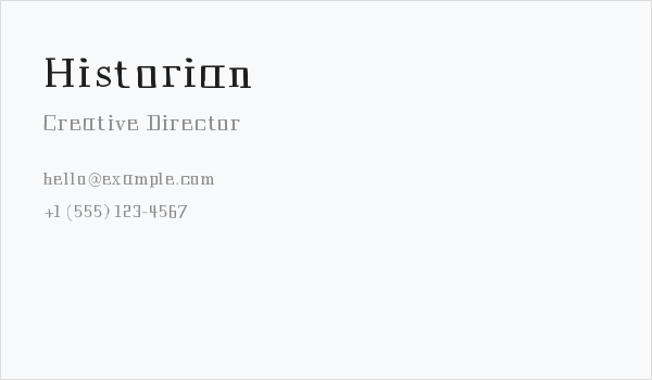 Historian Business Card