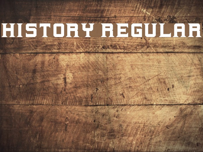 History Regular Font examples