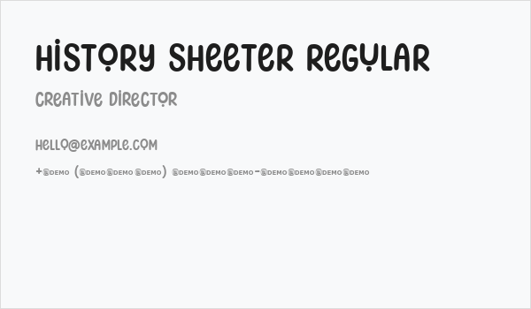 History Sheeter Regular Business Card