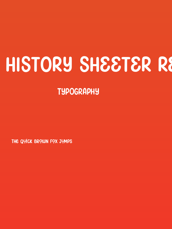 History Sheeter Regular Poster