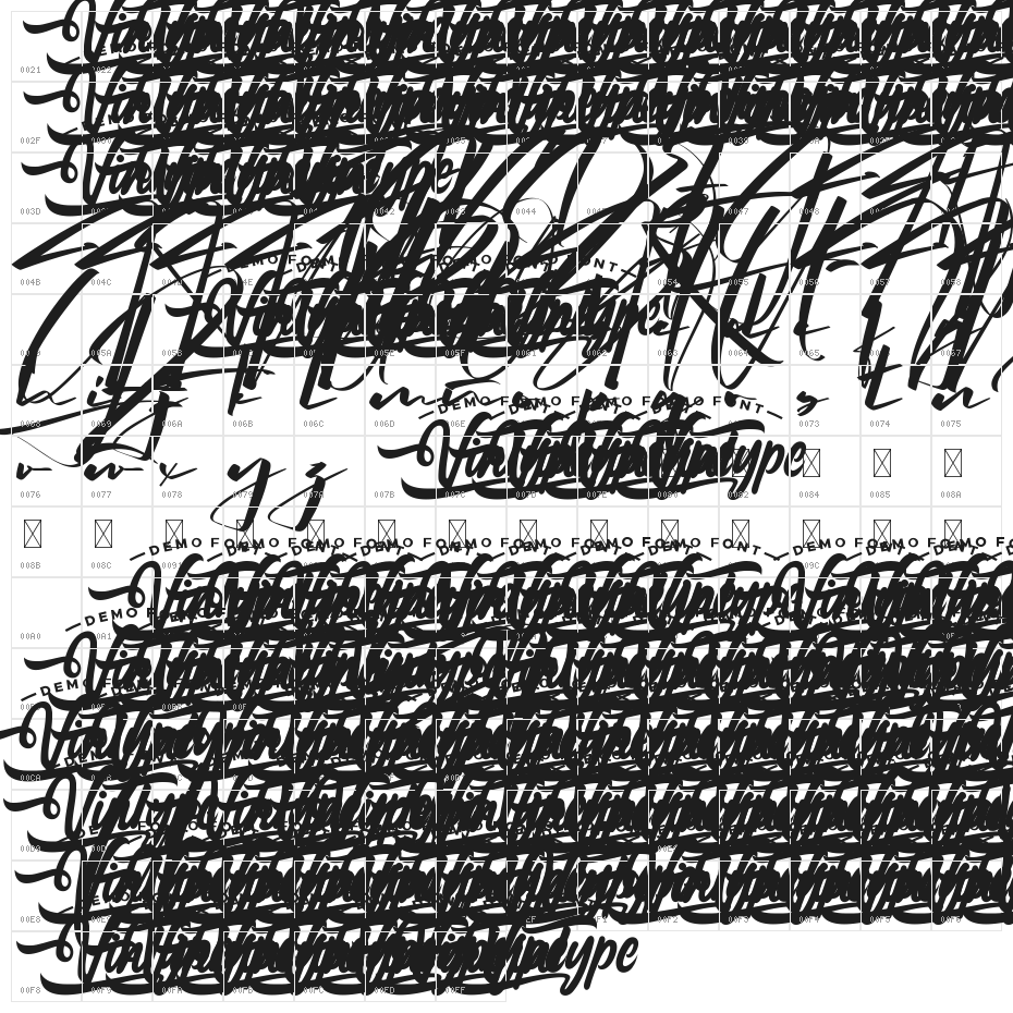 History Sign Demo Character Map