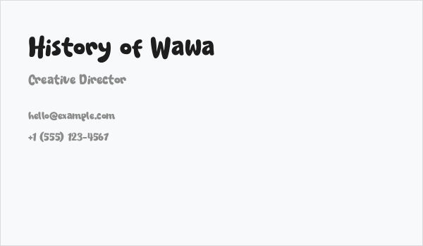 History of Wawa Business Card