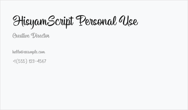 HisyamScript Personal Use Business Card