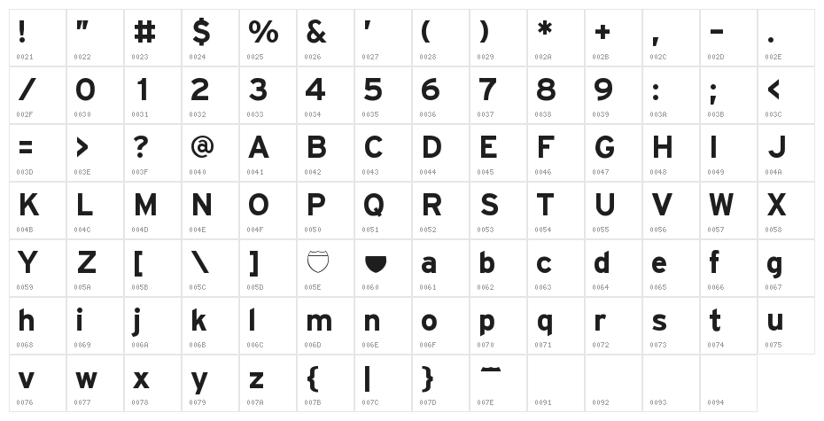 Hit the Road Regular Character Map