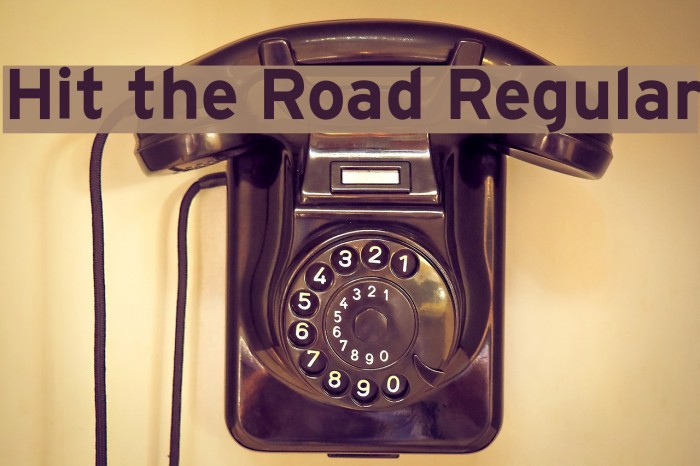 Hit the Road Regular Font examples