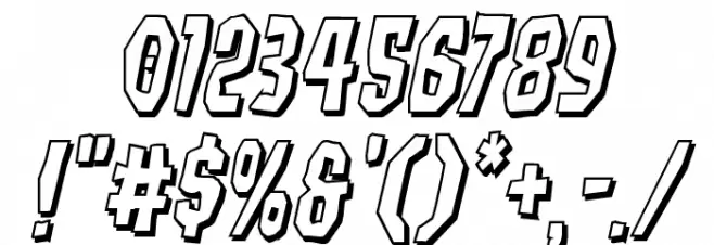 Hitchblock 3D Italic Font OTHER CHARS