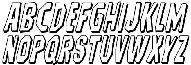 Hitchblock 3D Italic Fonte MAIÚSCULAS