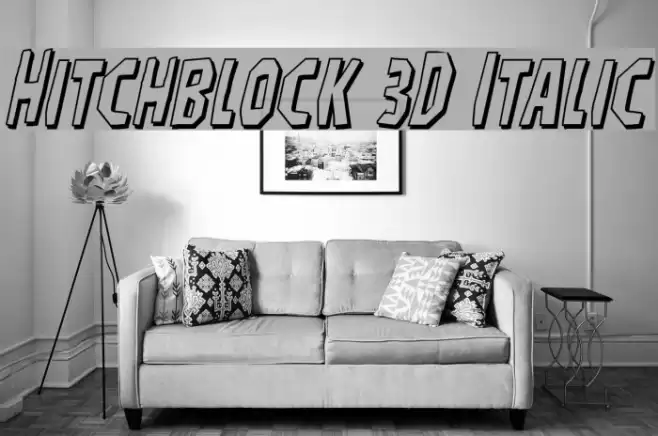 Hitchblock 3D Italic Font examples