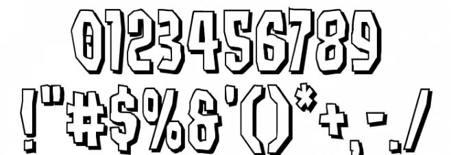 Hitchblock 3D Font OTHER CHARS