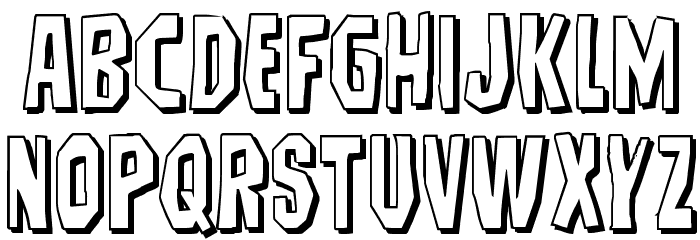 Hitchblock 3D Font LOWERCASE