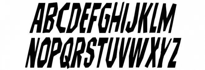 Hitchblock Condensed Italic फ़ॉन्ट अपरकेस
