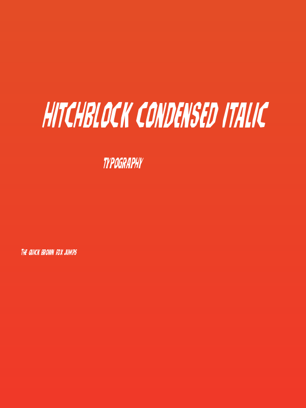 Hitchblock Condensed Italic Poster