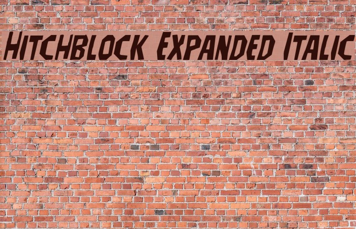 Hitchblock Expanded Italic Font examples