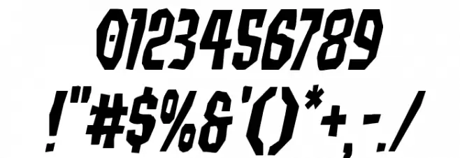 Hitchblock Italic Font OTHER CHARS