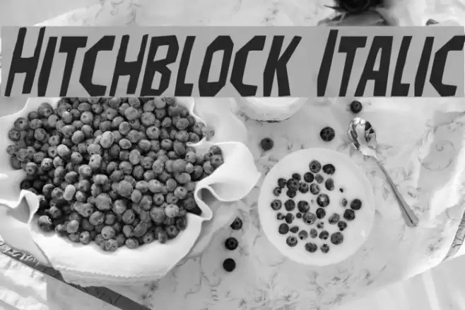 Hitchblock Italic Font examples