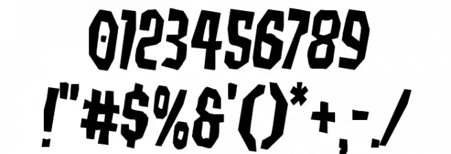 Hitchblock Rotated 2 Font OTHER CHARS