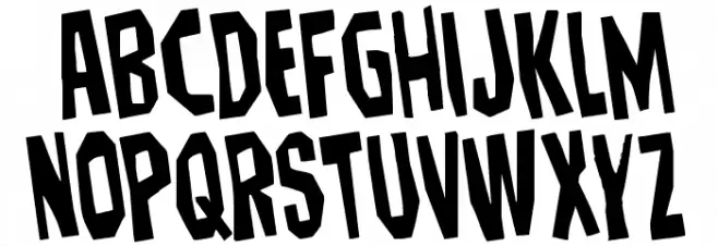 Hitchblock Rotated Font UPPERCASE