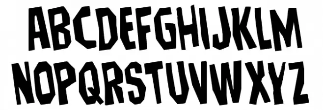 Hitchblock Rotated Schriftart Kleinbuchstaben