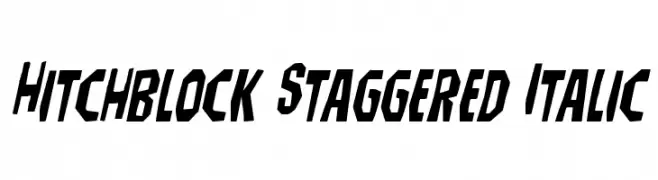 Hitchblock Staggered Italic  Free Fonts Download