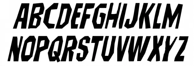Hitchblock Staggered Italic Schriftart Groß
