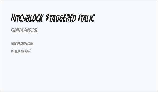Hitchblock Staggered Italic Business Card