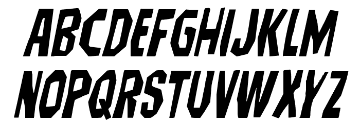 Hitchblock Staggered Italic Font LOWERCASE