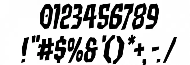 Hitchblock Staggered Rotalic Font OTHER CHARS