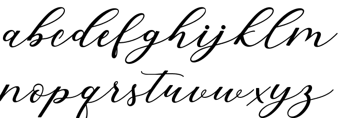 HitersScript Schriftart Kleinbuchstaben