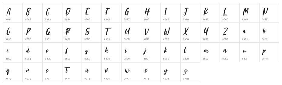 Hittoshira Free Regular Character Map