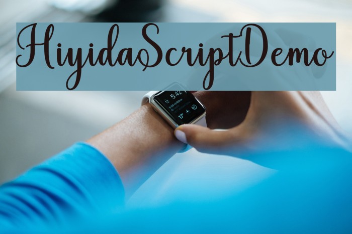 HiyidaScriptDemo Font examples