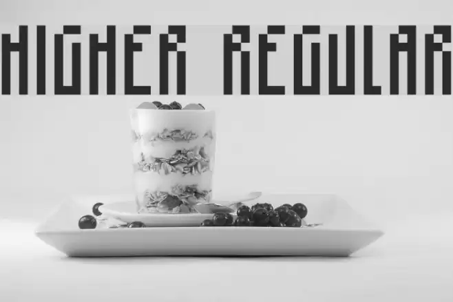 higher Regular Font examples