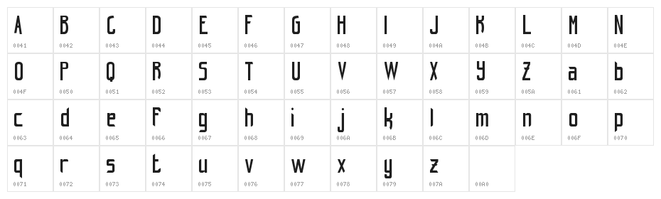 hint-retrò_free-version Character Map