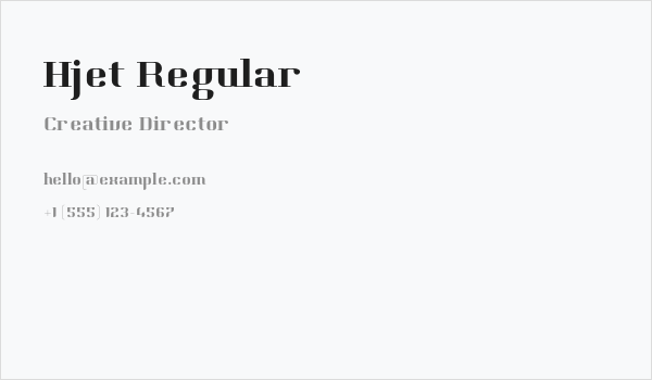Hjet Regular Business Card