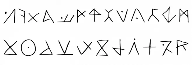 Hjorian Runes Regular خط أحرف كبيرة