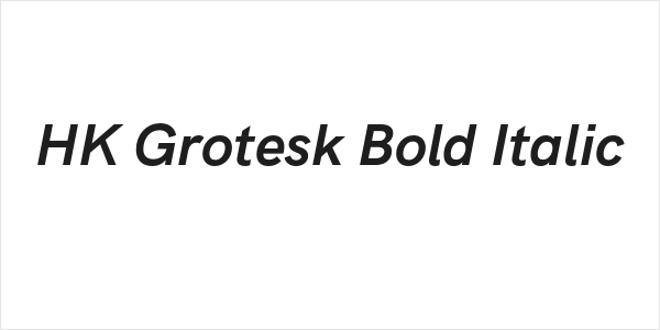 HK Grotesk Bold Italic Logo