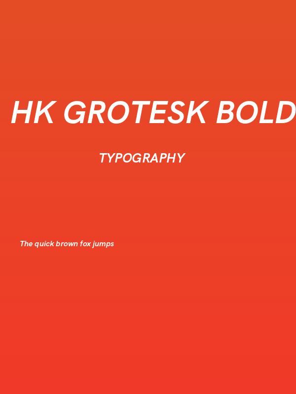 HK Grotesk Bold Italic Poster