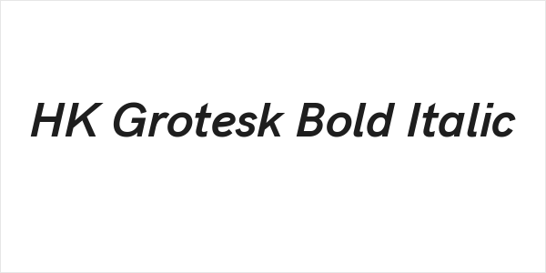 HK Grotesk Bold Italic Logo