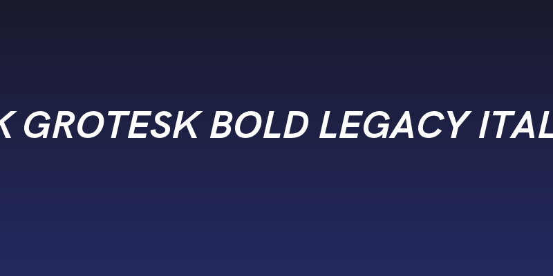 HK Grotesk Bold Legacy Italic Social Header