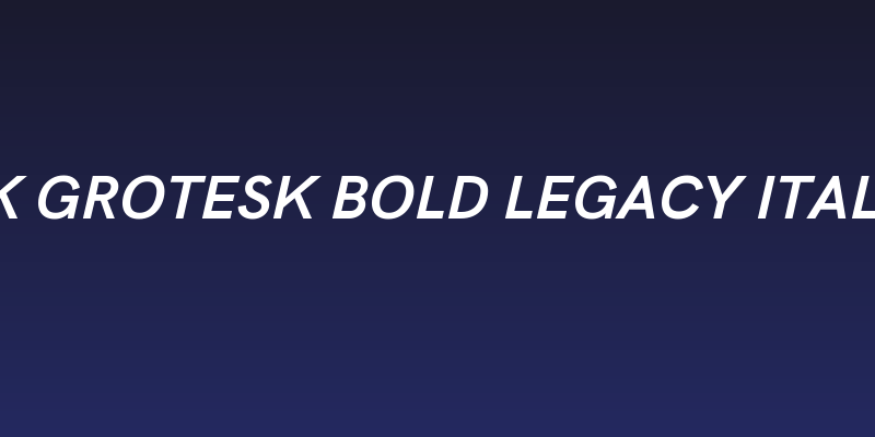 HK Grotesk Bold Legacy Italic Social Header