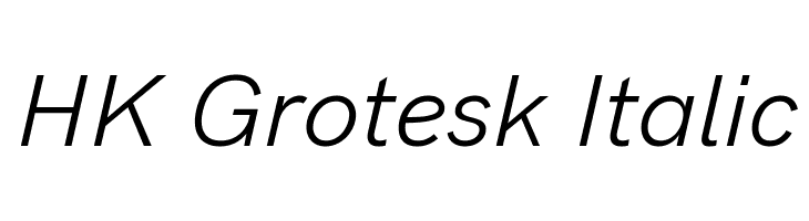 HK Grotesk Italic Font