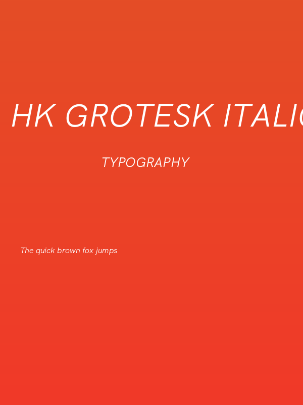 HK Grotesk Italic Poster