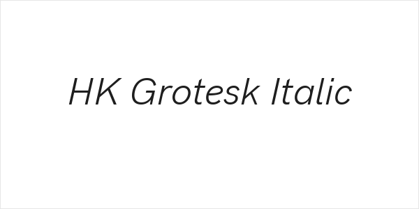 HK Grotesk Italic Logo