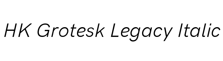 HK Grotesk Legacy Italic Font