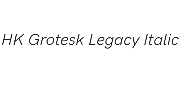 HK Grotesk Legacy Italic Logo