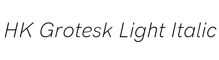 HK Grotesk Light Italic  font caratteri gratis
