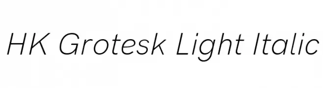 HK Grotesk Light Italic  Frei Schriftart Herunterladen
