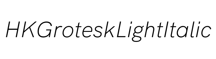 HK Grotesk Light Italic  لخطوط تنزيل