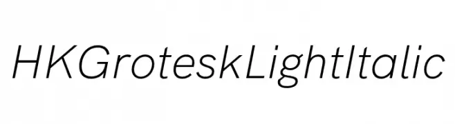 HK Grotesk Light Italic  les polices de caractères gratuit tlcharger
